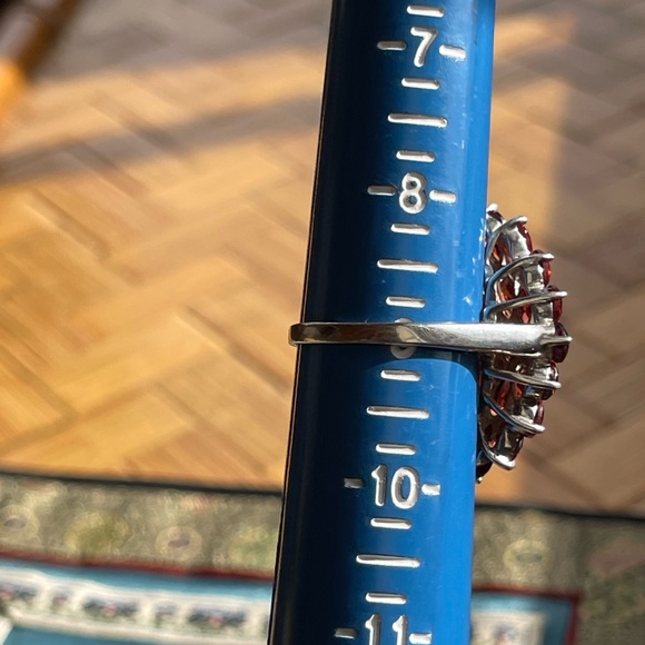 Stunning garnet 925 cluster statement ring JTV - Picture 7 of 7